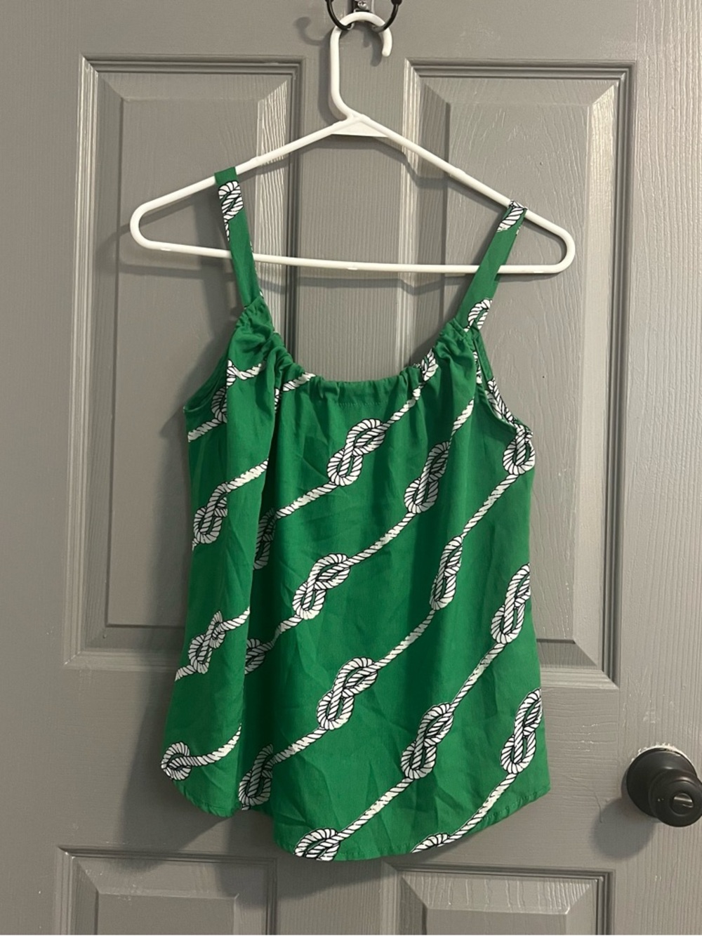 Porridge Anthropologie Green Rope Knot Print Tank Spaghetti Strap Nautical